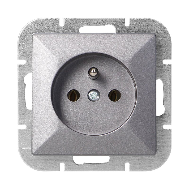 GNIAZDO POJEDYNCZE P/T 2P+Z PEARL, 16A, 250V, PT-16P, ANTRACYT ORNO GNIAZDO POJEDYNCZE P/T 2P+Z PEARL, 16A, 250V, PT-16P, ANTRACYT ORNO