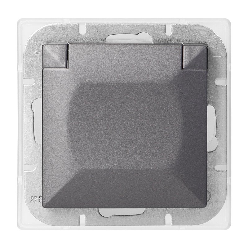 GNIAZDO POJEDYNCZE P/T 2P+Z BRYZGOSZCZELNE Z KLAPKĄ PEARL, 16A, 250V, PT-16PH, ANTRACYT ORNO GNIAZDO POJEDYNCZE P/T 2P+Z BRYZGOSZCZELNE Z KLAPKĄ PEARL, 16A, 250V, PT-16PH, ANTRACYT ORNO