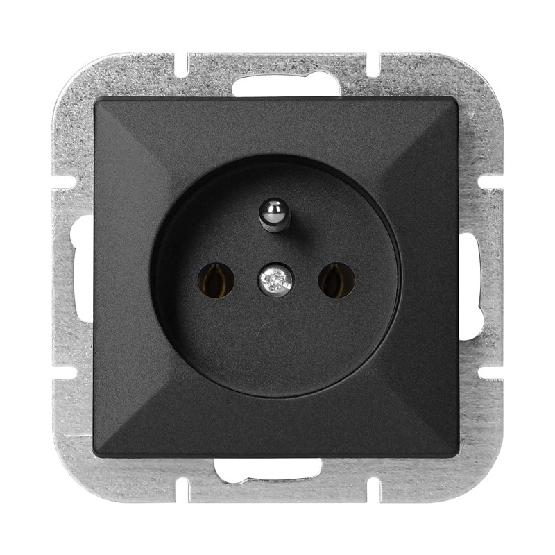 GNIAZDO POJEDYNCZE P/T 2P+Z PEARL, 16A, 250V, PT-16P, CZARNY ORNO GNIAZDO POJEDYNCZE P/T 2P+Z PEARL, 16A, 250V, PT-16P, CZARNY ORNO