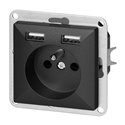 GNIAZDO POJEDYNCZE P/T 2P+Z Z ŁADOWARKĄ PEARL, 16A, 250V, PT-16P/USB, CZARNY ORNO GNIAZDO POJEDYNCZE P/T 2P+Z Z ŁADOWARKĄ PEARL, 16A, 250V, PT-16P/USB, CZARNY ORNO