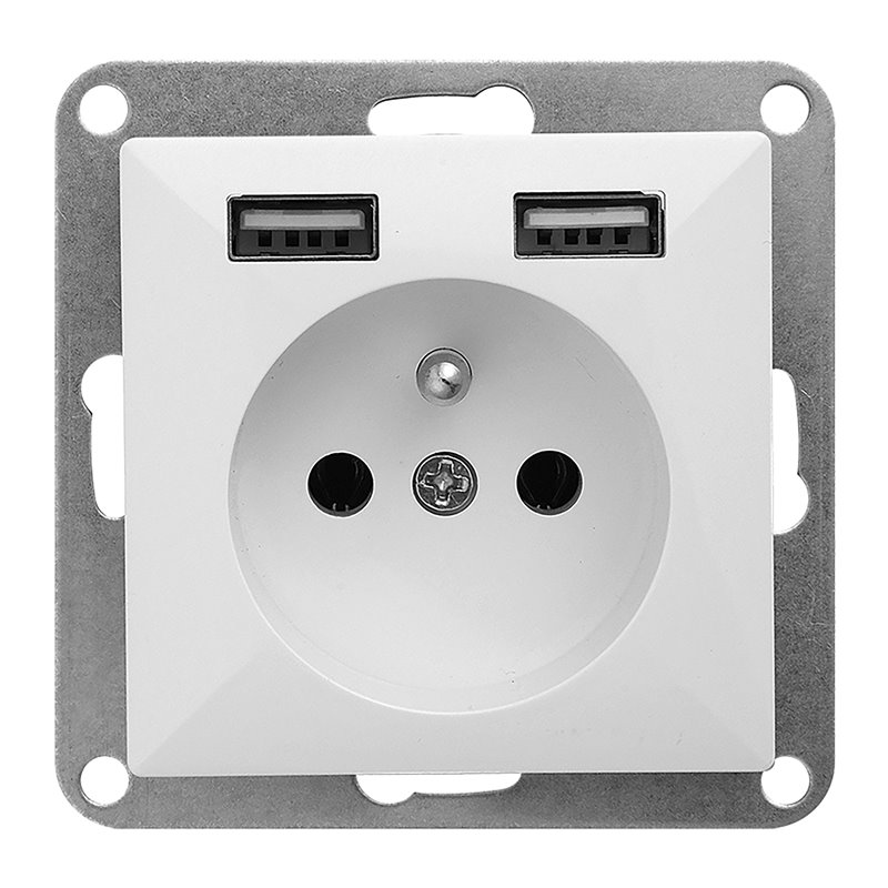 GNIAZDO POJEDYNCZE P/T 2P+Z Z ŁADOWARKĄ PEARL, 16A, 250V, PT-16P/USB, BIAŁY ORNO GNIAZDO POJEDYNCZE P/T 2P+Z Z ŁADOWARKĄ PEARL, 16A, 250V, PT-16P/USB, BIAŁY ORNO