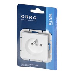 GNIAZDO POJEDYNCZE P/T 2P+Z PEARL, 16A, 250V, PT-16P, BIAŁY ORNO GNIAZDO POJEDYNCZE P/T 2P+Z PEARL, 16A, 250V, PT-16P, BIAŁY ORNO