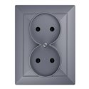 GNIAZDO PODWÓJNE P/T 2X2P PEARL, 16A, 250V, PT-5 P, ANTRACYT ORNO GNIAZDO PODWÓJNE P/T 2X2P PEARL, 16A, 250V, PT-5 P, ANTRACYT ORNO