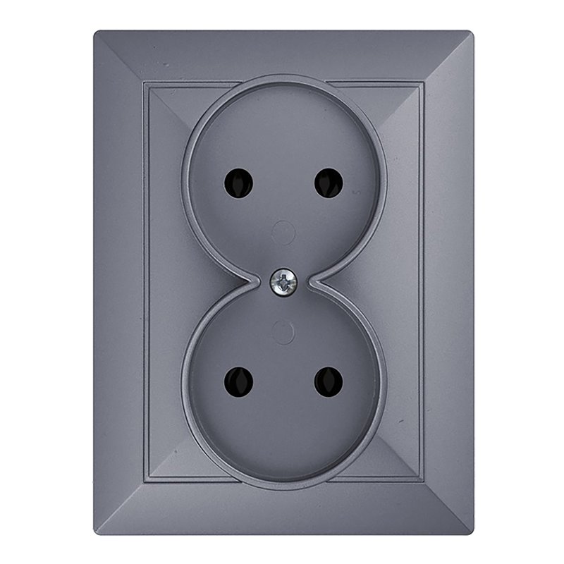 GNIAZDO PODWÓJNE P/T 2X2P PEARL, 16A, 250V, PT-5 P, ANTRACYT ORNO GNIAZDO PODWÓJNE P/T 2X2P PEARL, 16A, 250V, PT-5 P, ANTRACYT ORNO