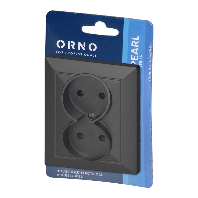 GNIAZDO PODWÓJNE P/T 2X2P PEARL, 16A, 250V, PT-5 P, CZARNY ORNO GNIAZDO PODWÓJNE P/T 2X2P PEARL, 16A, 250V, PT-5 P, CZARNY ORNO