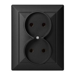 GNIAZDO PODWÓJNE P/T 2X2P PEARL, 16A, 250V, PT-5 P, CZARNY ORNO GNIAZDO PODWÓJNE P/T 2X2P PEARL, 16A, 250V, PT-5 P, CZARNY ORNO