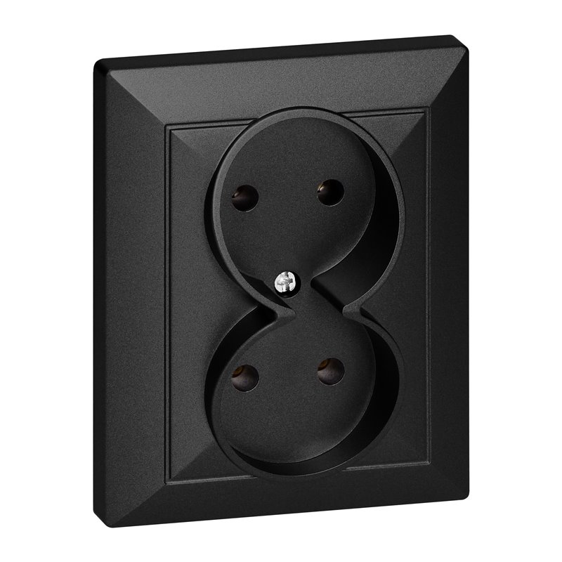 GNIAZDO PODWÓJNE P/T 2X2P PEARL, 16A, 250V, PT-5 P, CZARNY ORNO GNIAZDO PODWÓJNE P/T 2X2P PEARL, 16A, 250V, PT-5 P, CZARNY ORNO