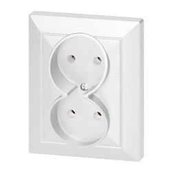 GNIAZDO PODWÓJNE P/T 2X2P PEARL, 16A, 250V, PT-5 P, BIAŁY ORNO GNIAZDO PODWÓJNE P/T 2X2P PEARL, 16A, 250V, PT-5 P, BIAŁY ORNO
