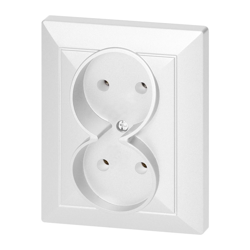GNIAZDO PODWÓJNE P/T 2X2P PEARL, 16A, 250V, PT-5 P, BIAŁY ORNO GNIAZDO PODWÓJNE P/T 2X2P PEARL, 16A, 250V, PT-5 P, BIAŁY ORNO