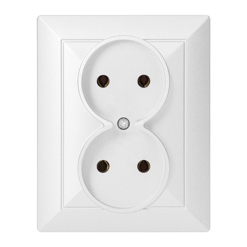 GNIAZDO PODWÓJNE P/T 2X2P PEARL, 16A, 250V, PT-5 P, BIAŁY ORNO GNIAZDO PODWÓJNE P/T 2X2P PEARL, 16A, 250V, PT-5 P, BIAŁY ORNO
