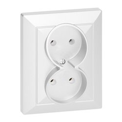 GNIAZDO PODWÓJNE P/T 2X2P PEARL, 16A, 250V, PT-5 P, BIAŁY ORNO GNIAZDO PODWÓJNE P/T 2X2P PEARL, 16A, 250V, PT-5 P, BIAŁY ORNO