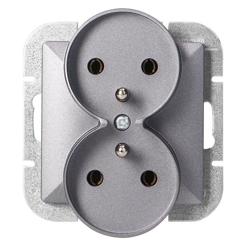 GNIAZDO PODWÓJNE P/T 2X2P+Z PEARL, 16A, 250V, PT-6 PR, ANTRACYT ORNO GNIAZDO PODWÓJNE P/T 2X2P+Z PEARL, 16A, 250V, PT-6 PR, ANTRACYT ORNO
