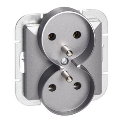 GNIAZDO PODWÓJNE P/T 2X2P+Z PEARL, 16A, 250V, PT-6 PR, ANTRACYT ORNO GNIAZDO PODWÓJNE P/T 2X2P+Z PEARL, 16A, 250V, PT-6 PR, ANTRACYT ORNO