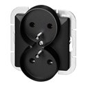 GNIAZDO PODWÓJNE P/T 2X2P+Z PEARL, 16A, 250V, PT-6 PR, CZARNY ORNO GNIAZDO PODWÓJNE P/T 2X2P+Z PEARL, 16A, 250V, PT-6 PR, CZARNY ORNO