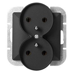 GNIAZDO PODWÓJNE P/T 2X2P+Z PEARL, 16A, 250V, PT-6 PR, CZARNY ORNO GNIAZDO PODWÓJNE P/T 2X2P+Z PEARL, 16A, 250V, PT-6 PR, CZARNY ORNO