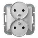 GNIAZDO PODWÓJNE P/T 2X2P+Z PEARL, 16A, 250V, PT-6 P, SREBRNY ORNO GNIAZDO PODWÓJNE P/T 2X2P+Z PEARL, 16A, 250V, PT-6 P, SREBRNY ORNO