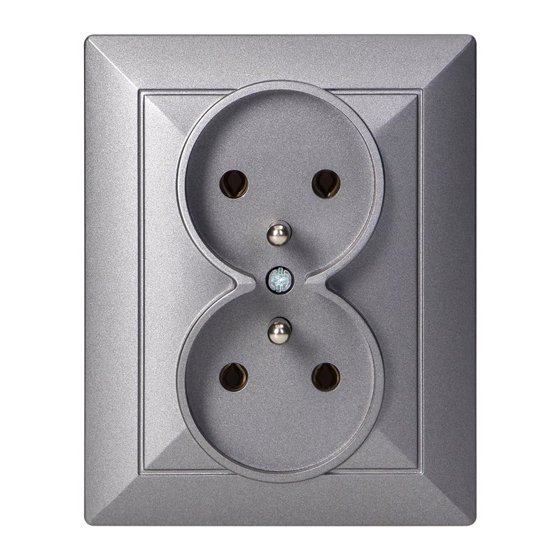 GNIAZDO PODWÓJNE P/T 2X2P+Z PEARL, 16A, 250V, PT-6 P, ANTRACYT ORNO GNIAZDO PODWÓJNE P/T 2X2P+Z PEARL, 16A, 250V, PT-6 P, ANTRACYT ORNO