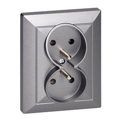 GNIAZDO PODWÓJNE P/T 2X2P+Z PEARL, 16A, 250V, PT-6 P, ANTRACYT ORNO GNIAZDO PODWÓJNE P/T 2X2P+Z PEARL, 16A, 250V, PT-6 P, ANTRACYT ORNO