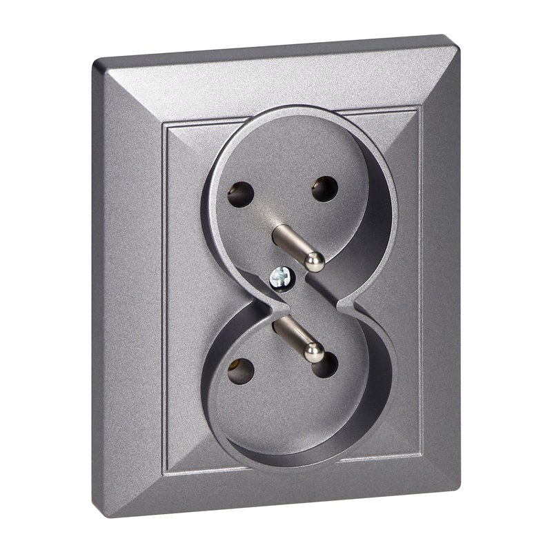 GNIAZDO PODWÓJNE P/T 2X2P+Z PEARL, 16A, 250V, PT-6 P, ANTRACYT ORNO GNIAZDO PODWÓJNE P/T 2X2P+Z PEARL, 16A, 250V, PT-6 P, ANTRACYT ORNO