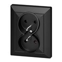 GNIAZDO PODWÓJNE P/T 2X2P+Z PEARL, 16A, 250V, PT-6 P, CZARNY ORNO GNIAZDO PODWÓJNE P/T 2X2P+Z PEARL, 16A, 250V, PT-6 P, CZARNY ORNO