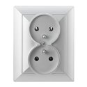 GNIAZDO PODWÓJNE P/T 2X2P+Z PEARL, 16A, 250V, PT-6 P, SREBRNY ORNO GNIAZDO PODWÓJNE P/T 2X2P+Z PEARL, 16A, 250V, PT-6 P, SREBRNY ORNO