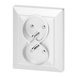 GNIAZDO PODWÓJNE P/T 2X2P+Z PEARL, 16A, 250V, PT-6 P, BIAŁY ORNO GNIAZDO PODWÓJNE P/T 2X2P+Z PEARL, 16A, 250V, PT-6 P, BIAŁY ORNO