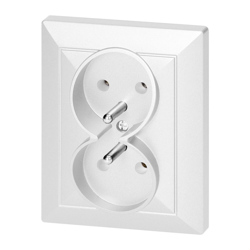 GNIAZDO PODWÓJNE P/T 2X2P+Z PEARL, 16A, 250V, PT-6 P, BIAŁY ORNO GNIAZDO PODWÓJNE P/T 2X2P+Z PEARL, 16A, 250V, PT-6 P, BIAŁY ORNO