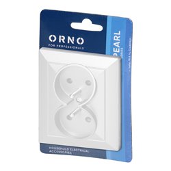 GNIAZDO PODWÓJNE P/T 2X2P+Z PEARL, 16A, 250V, PT-6 P, BIAŁY ORNO GNIAZDO PODWÓJNE P/T 2X2P+Z PEARL, 16A, 250V, PT-6 P, BIAŁY ORNO