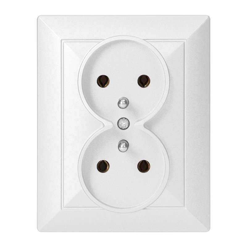 GNIAZDO PODWÓJNE P/T 2X2P+Z PEARL, 16A, 250V, PT-6 P, BIAŁY ORNO GNIAZDO PODWÓJNE P/T 2X2P+Z PEARL, 16A, 250V, PT-6 P, BIAŁY ORNO