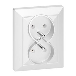 GNIAZDO PODWÓJNE P/T 2X2P+Z PEARL, 16A, 250V, PT-6 P, BIAŁY ORNO GNIAZDO PODWÓJNE P/T 2X2P+Z PEARL, 16A, 250V, PT-6 P, BIAŁY ORNO