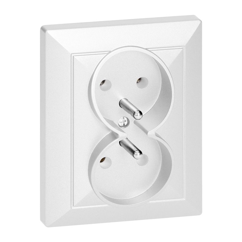 GNIAZDO PODWÓJNE P/T 2X2P+Z PEARL, 16A, 250V, PT-6 P, BIAŁY ORNO GNIAZDO PODWÓJNE P/T 2X2P+Z PEARL, 16A, 250V, PT-6 P, BIAŁY ORNO