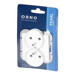 GNIAZDO PODWÓJNE P/T 2X2P+Z PEARL, 16A, 250V, PT-6 PR, BIAŁY ORNO GNIAZDO PODWÓJNE P/T 2X2P+Z PEARL, 16A, 250V, PT-6 PR, BIAŁY ORNO