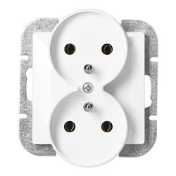 GNIAZDO PODWÓJNE P/T 2X2P+Z PEARL, 16A, 250V, PT-6 PR, BIAŁY ORNO GNIAZDO PODWÓJNE P/T 2X2P+Z PEARL, 16A, 250V, PT-6 PR, BIAŁY ORNO