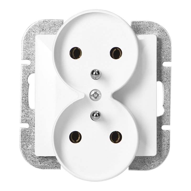 GNIAZDO PODWÓJNE P/T 2X2P+Z PEARL, 16A, 250V, PT-6 PR, BIAŁY ORNO GNIAZDO PODWÓJNE P/T 2X2P+Z PEARL, 16A, 250V, PT-6 PR, BIAŁY ORNO