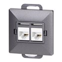 GNIAZDO 2XRJ45 CAT5 PEARL, RJ45-5CAT/P2, ANTRACYT ORNO GNIAZDO 2XRJ45 CAT5 PEARL, RJ45-5CAT/P2, ANTRACYT ORNO