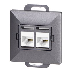 GNIAZDO 2XRJ45 CAT5 PEARL, RJ45-5CAT/P2, ANTRACYT ORNO GNIAZDO 2XRJ45 CAT5 PEARL, RJ45-5CAT/P2, ANTRACYT ORNO