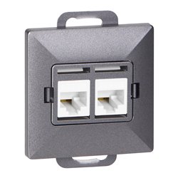 GNIAZDO 2XRJ45 CAT5 PEARL, RJ45-5CAT/P2, ANTRACYT ORNO GNIAZDO 2XRJ45 CAT5 PEARL, RJ45-5CAT/P2, ANTRACYT ORNO