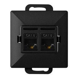 GNIAZDO 2XRJ45 CAT5 PEARL, RJ45-5CAT/P2, CZARNY ORNO GNIAZDO 2XRJ45 CAT5 PEARL, RJ45-5CAT/P2, CZARNY ORNO