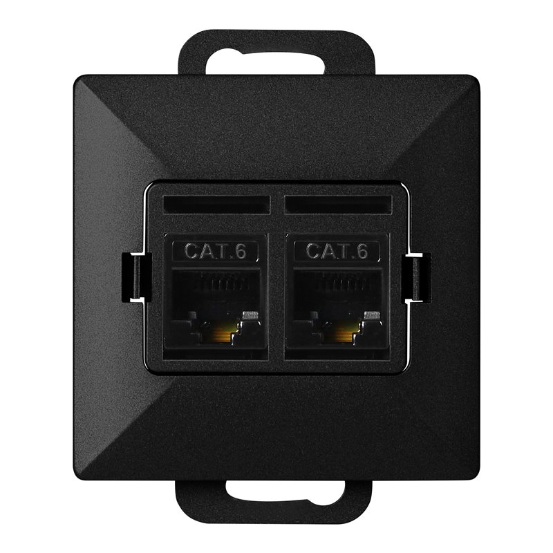 GNIAZDO 2XRJ45 CAT5 PEARL, RJ45-5CAT/P2, CZARNY ORNO GNIAZDO 2XRJ45 CAT5 PEARL, RJ45-5CAT/P2, CZARNY ORNO