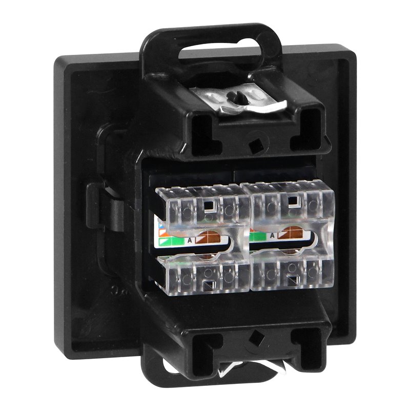 GNIAZDO 2XRJ45 CAT5 PEARL, RJ45-5CAT/P2, CZARNY ORNO GNIAZDO 2XRJ45 CAT5 PEARL, RJ45-5CAT/P2, CZARNY ORNO