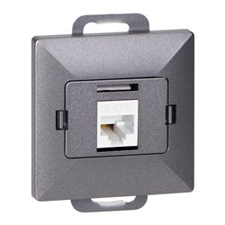 GNIAZDO 1XRJ45 CAT5 PEARL, RJ45-5CAT/P1, ANTRACYT ORNO GNIAZDO 1XRJ45 CAT5 PEARL, RJ45-5CAT/P1, ANTRACYT ORNO
