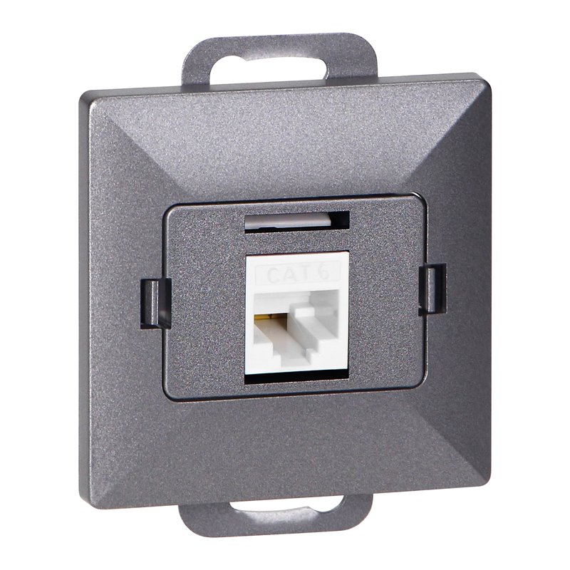 GNIAZDO 1XRJ45 CAT5 PEARL, RJ45-5CAT/P1, ANTRACYT ORNO GNIAZDO 1XRJ45 CAT5 PEARL, RJ45-5CAT/P1, ANTRACYT ORNO