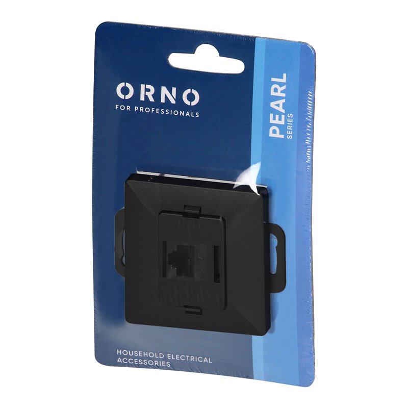 GNIAZDO 1XRJ45 CAT5 PEARL, RJ45-5CAT/P1, CZARNY ORNO GNIAZDO 1XRJ45 CAT5 PEARL, RJ45-5CAT/P1, CZARNY ORNO