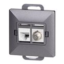 GNIAZDO POJED. TYPU F + GNIAZDO 1XRJ45 CAT6 PEARL, TV/F+RJ45/P, ANTRACYT ORNO GNIAZDO POJED. TYPU F + GNIAZDO 1XRJ45 CAT6 PEARL, TV/F+RJ45/P, ANTRACYT ORNO