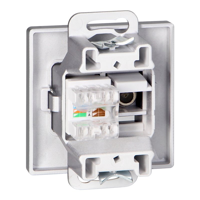 GNIAZDO POJED. TYPU F + GNIAZDO 1XRJ45 CAT6 PEARL, TV/F+RJ45/P, ANTRACYT ORNO GNIAZDO POJED. TYPU F + GNIAZDO 1XRJ45 CAT6 PEARL, TV/F+RJ45/P, ANTRACYT ORNO