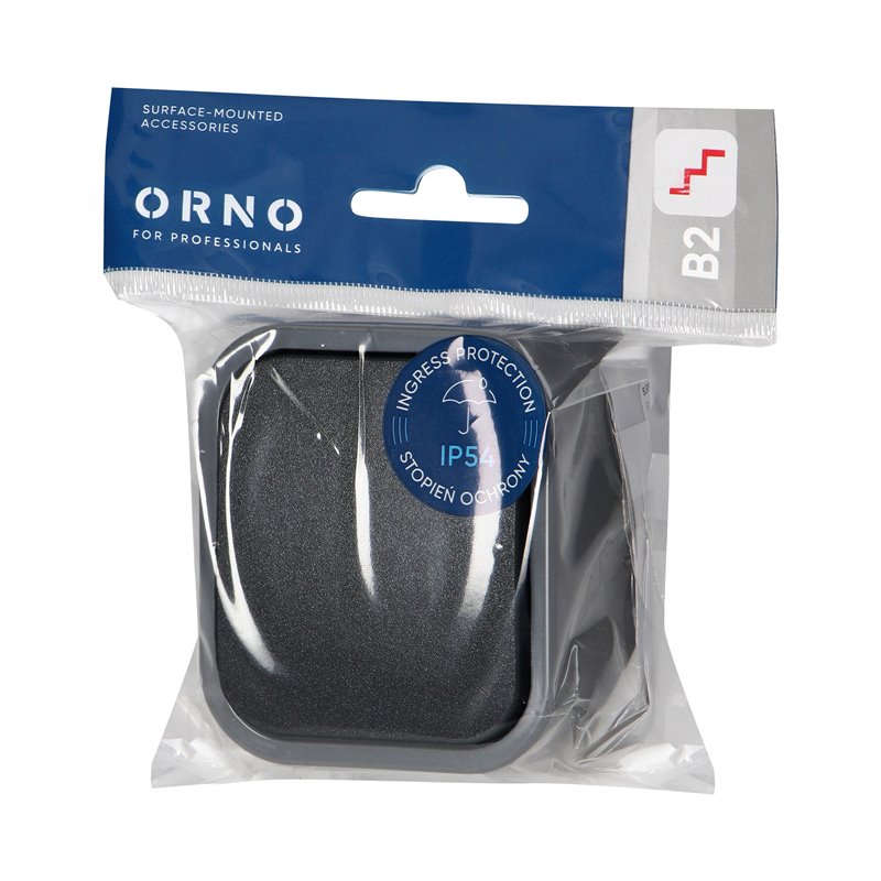 ŁĄCZNIK N/T SCHODOWY B2, 10A, 250V, IP54, WNT-5B2, SZARY/CZARNY ORNO ŁĄCZNIK N/T SCHODOWY B2, 10A, 250V, IP54, WNT-5B2, SZARY/CZARNY ORNO