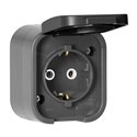 GNIAZDO POJEDYNCZE N/T 2P+Z, SCHUKO, BRYZGOSZCZELNE Z KLAPKĄ B2, IP54, NT-17B2, SZARY/CZARNY ORNO GNIAZDO POJEDYNCZE N/T 2P+Z, SCHUKO, BRYZGOSZCZELNE Z KLAPKĄ B2, IP54, NT-17B2, SZARY/CZARNY ORNO