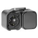 GNIAZDO PODWÓJNE N/T 2P+Z, SCHUKO, BRYZGOSZCZELNE Z KLAPKĄ B2, IP54, NT-7B2, SZARY ORNO GNIAZDO PODWÓJNE N/T 2P+Z, SCHUKO, BRYZGOSZCZELNE Z KLAPKĄ B2, IP54, NT-7B2, SZARY ORNO