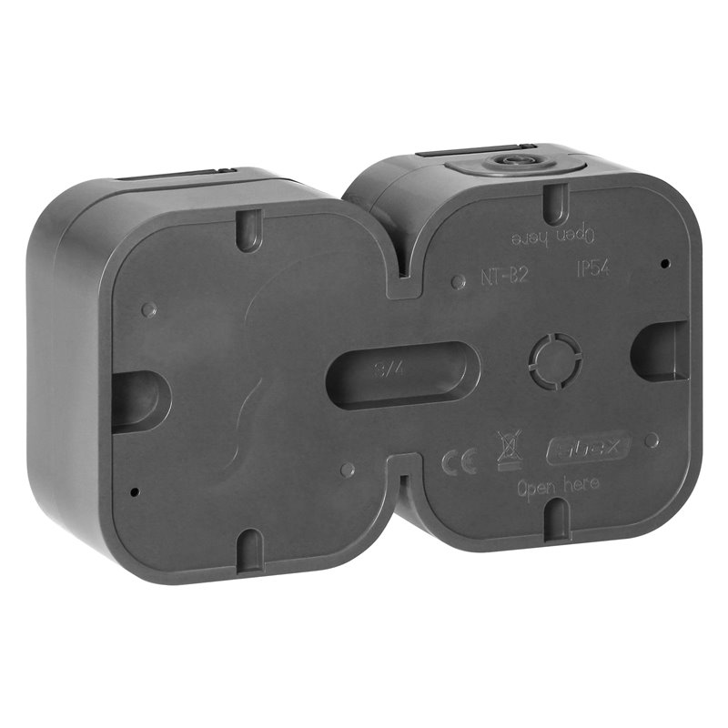 GNIAZDO PODWÓJNE N/T 2P+Z, SCHUKO, BRYZGOSZCZELNE Z KLAPKĄ B2, IP54, NT-7B2, SZARY/CZARNY ORNO GNIAZDO PODWÓJNE N/T 2P+Z, SCHUKO, BRYZGOSZCZELNE Z KLAPKĄ B2, IP54, NT-7B2, SZARY/CZARNY ORNO