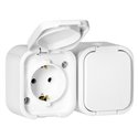 GNIAZDO PODWÓJNE N/T 2P+Z, SCHUKO, BRYZGOSZCZELNE Z KLAPKĄ B2, IP54, NT-7B2, BIAŁY ORNO GNIAZDO PODWÓJNE N/T 2P+Z, SCHUKO, BRYZGOSZCZELNE Z KLAPKĄ B2, IP54, NT-7B2, BIAŁY ORNO